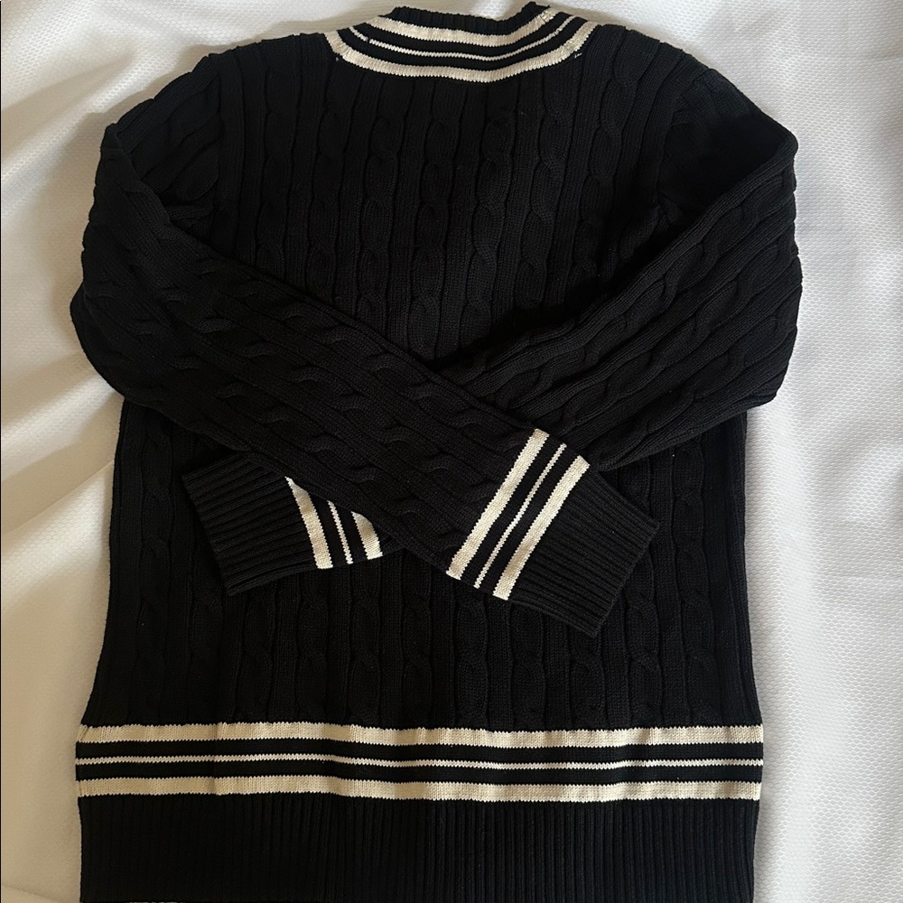NWT Ralph Lauren Cotton  Black & White Cotton Sweater Size Large - Picture 10 of 12